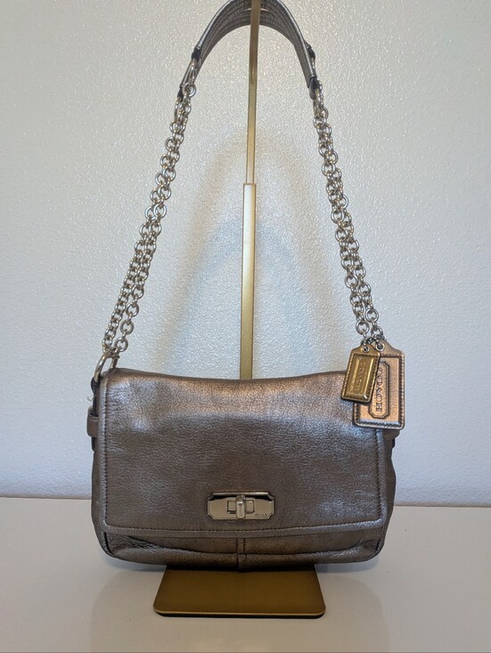 Coach Handbags - Coach Metallic Chelsea Flap Convertible Shoulder Bag EUC